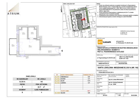 Plan 1 pok. 30m²