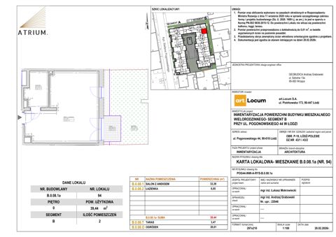 Plan 1 pok. 39m²