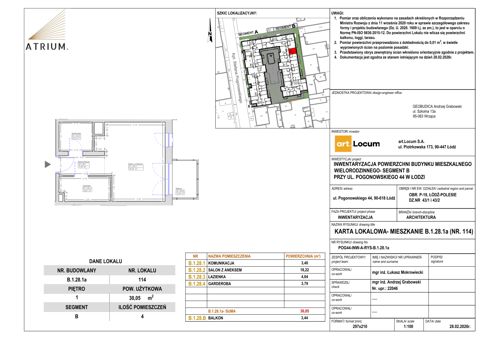 Plan 1 pok. 30m²