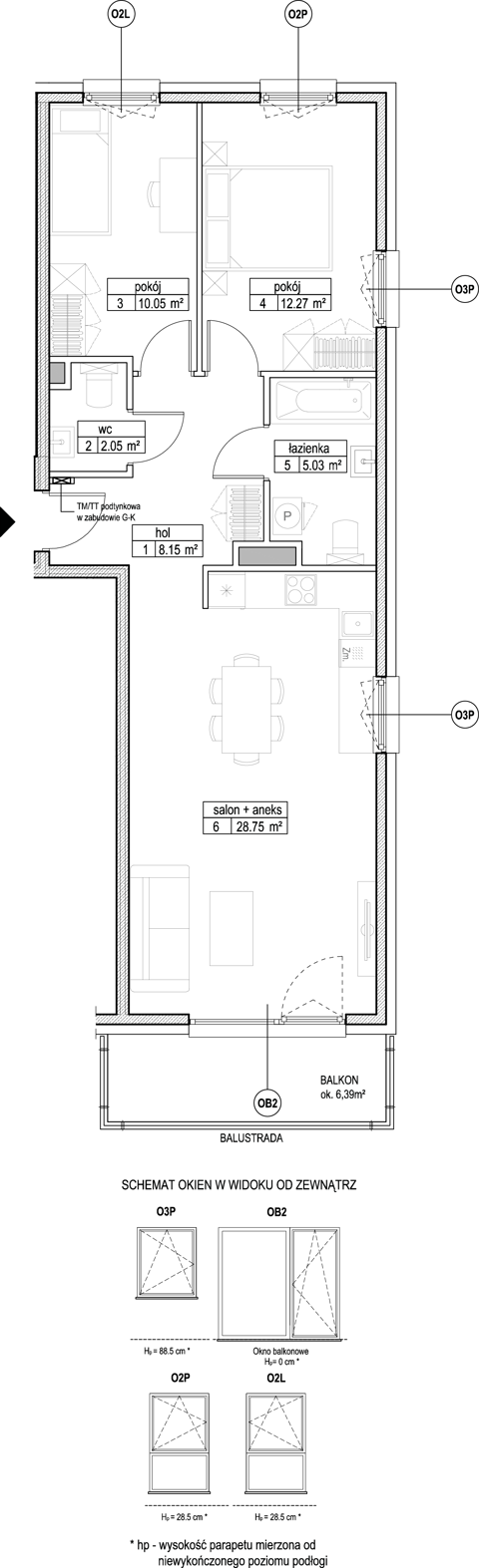 Plan 3 pok. 66m²