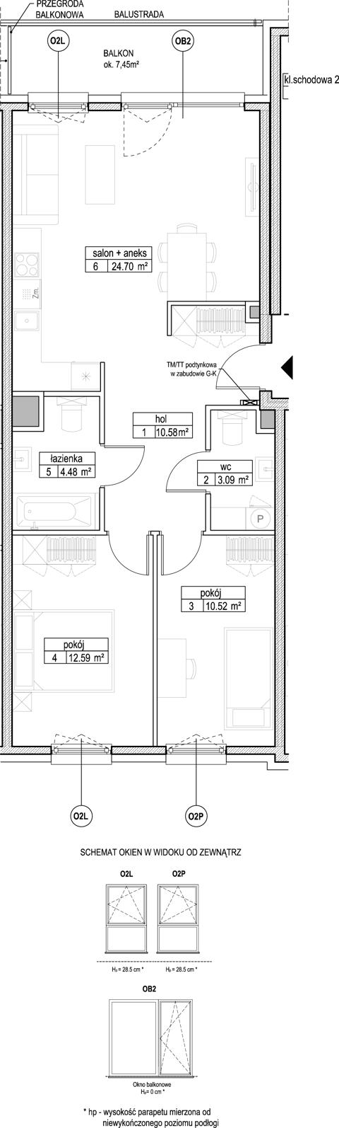 Plan 3 pok. 66m²