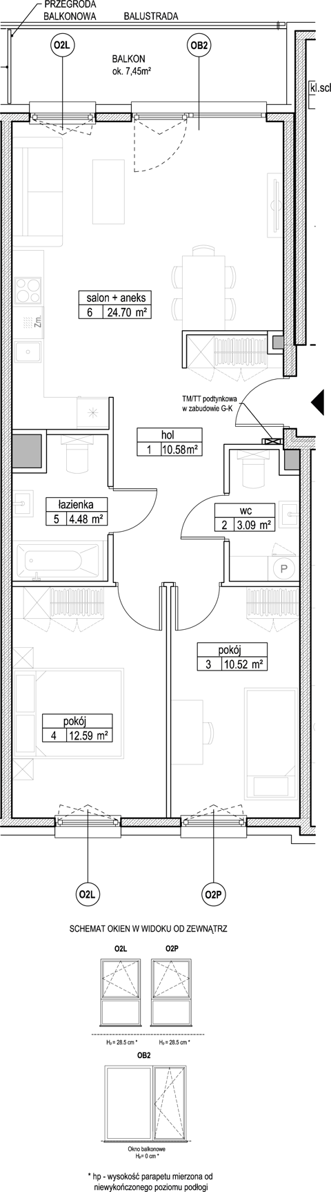 Plan 3 pok. 66m²