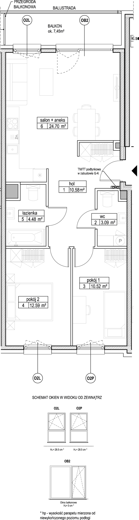 Plan 3 pok. 66m²