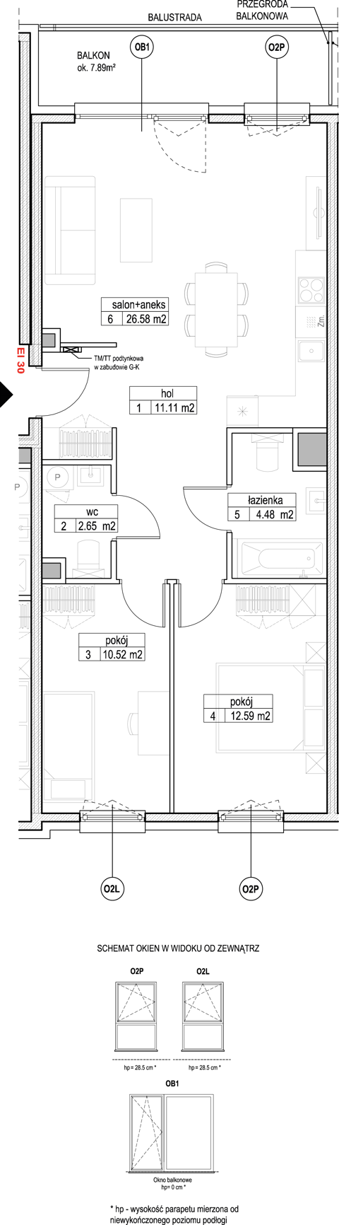 Plan 3 pok. 68m²