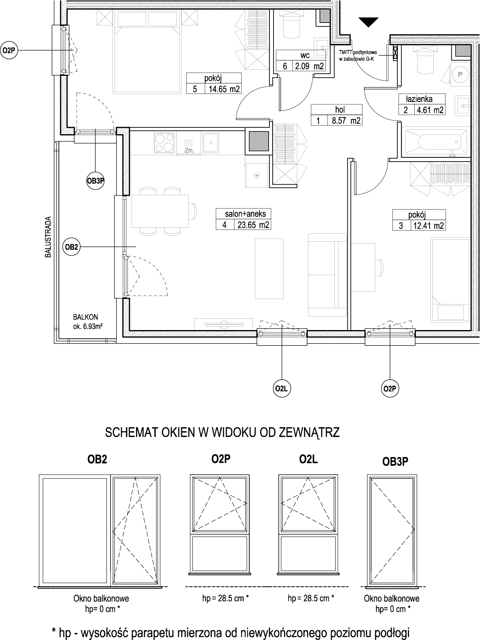 Plan 3 pok. 66m²