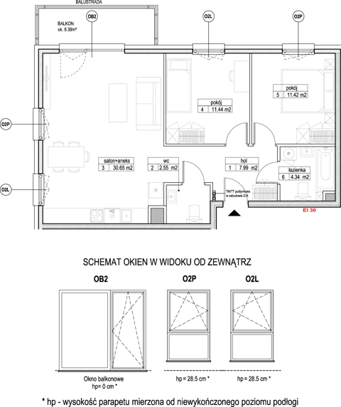 Plan 3 pok. 68m²