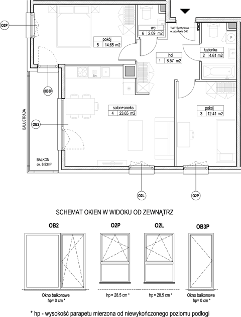 Plan 3 pok. 66m²