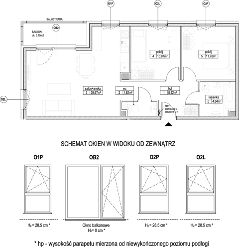 Plan 3 pok. 68m²
