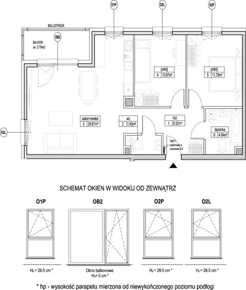 Plan 3 pok. 68m²