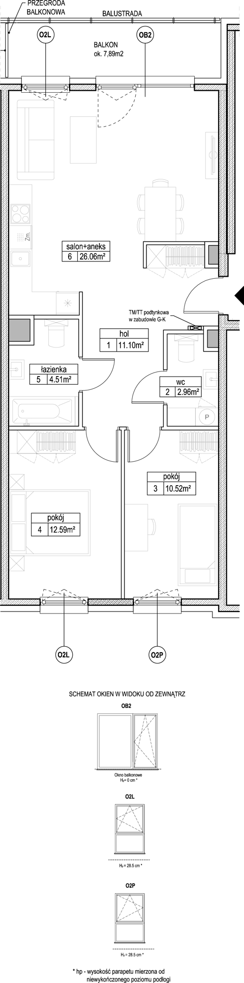 Plan 3 pok. 68m²