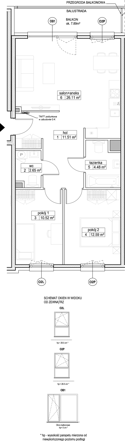 Plan 3 pok. 68m²