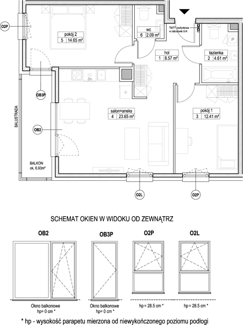 Plan 3 pok. 66m²