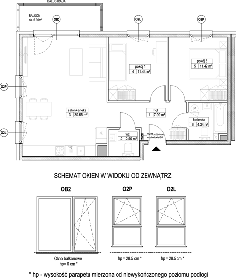 Plan 3 pok. 68m²