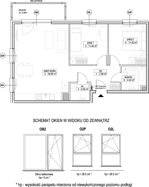 Plan 3 pok. 68m²