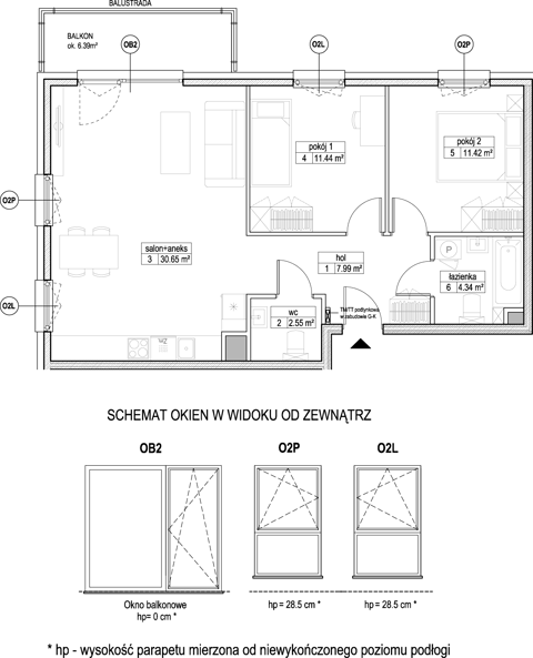 Plan 3 pok. 68m²