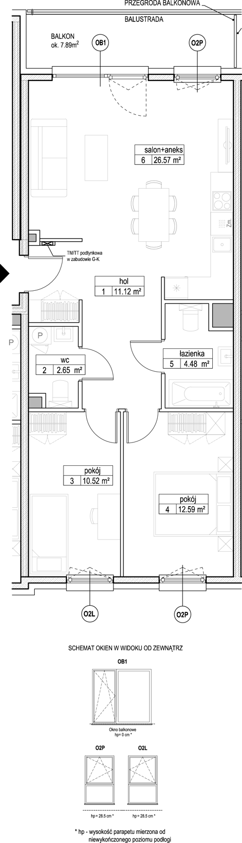Plan 3 pok. 68m²