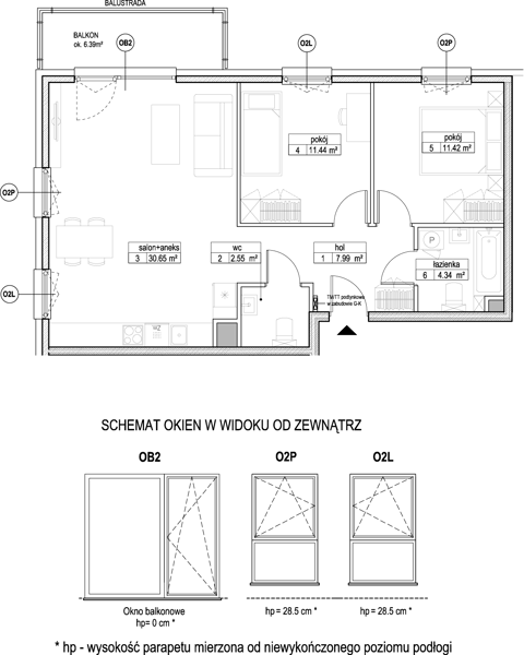 Plan 3 pok. 68m²