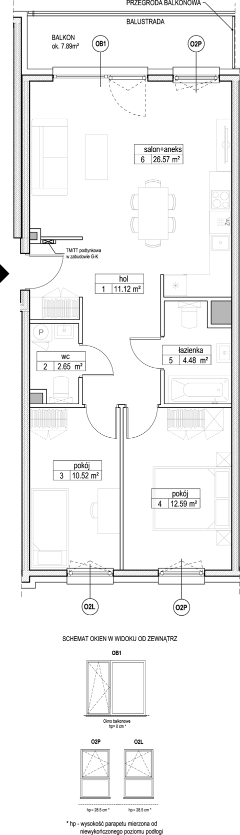 Plan 3 pok. 68m²