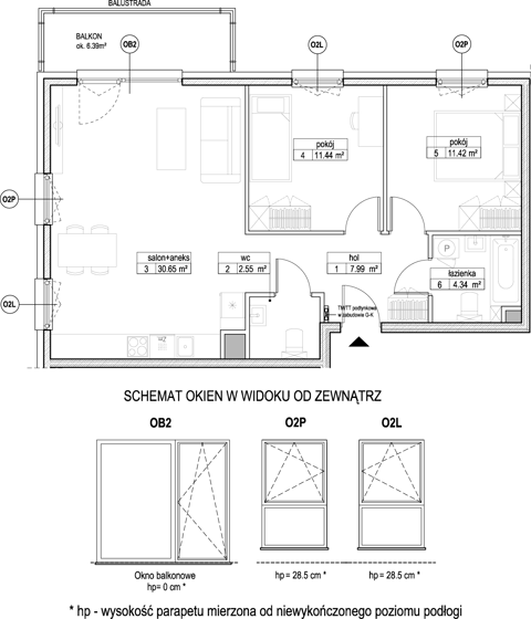 Plan 3 pok. 68m²