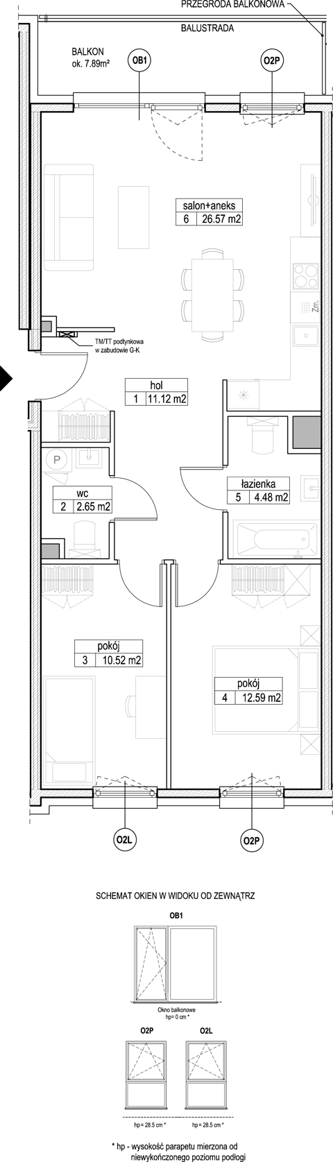 Plan 3 pok. 68m²