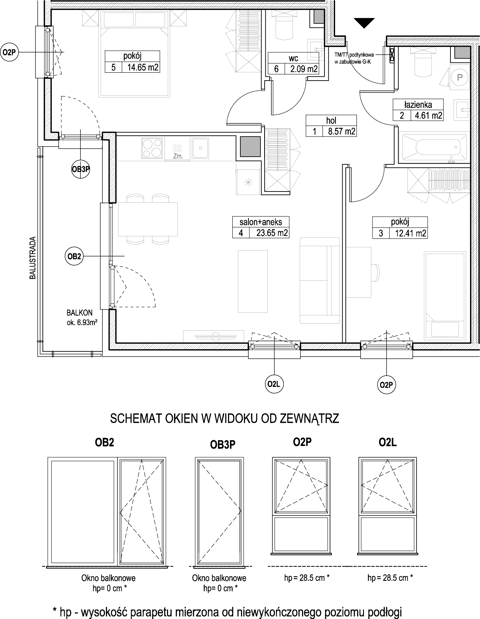 Plan 3 pok. 66m²