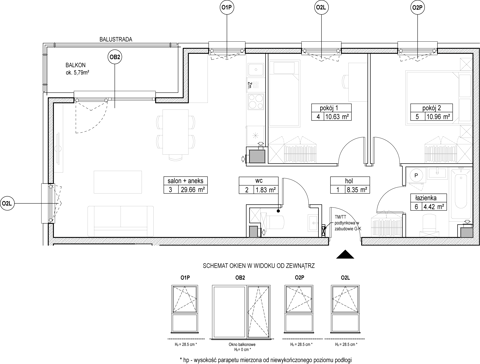 Plan 3 pok. 66m²