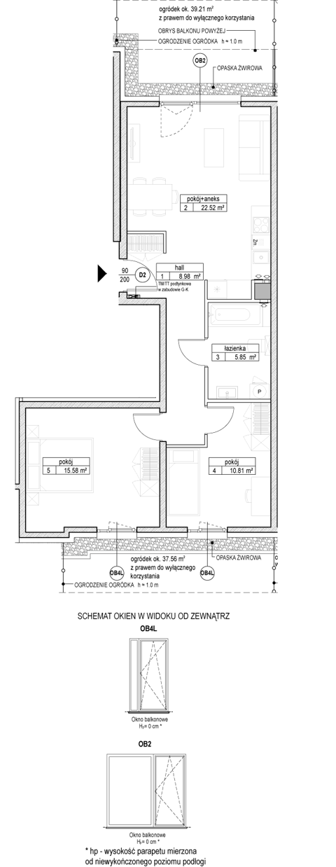 Plan 3 pok. 64m²