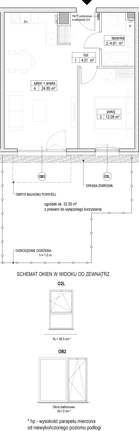 Plan 2 pok. 46m²