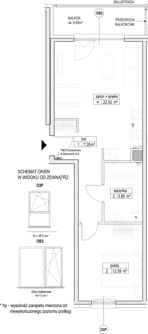 Plan 2 pok. 48m²