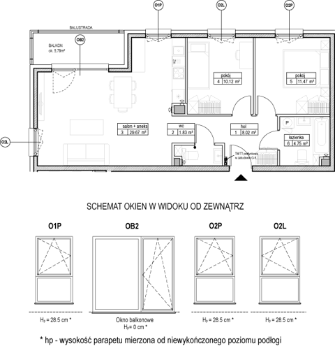 Plan 3 pok. 66m²