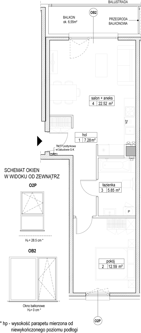 Plan 2 pok. 48m²