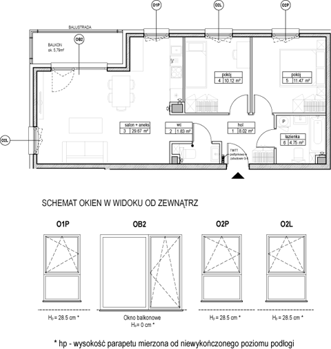 Plan 3 pok. 66m²