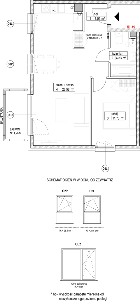 Plan 2 pok. 51m²