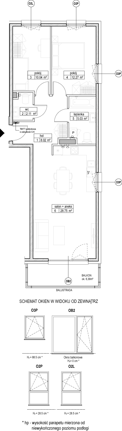Plan 3 pok. 66m²