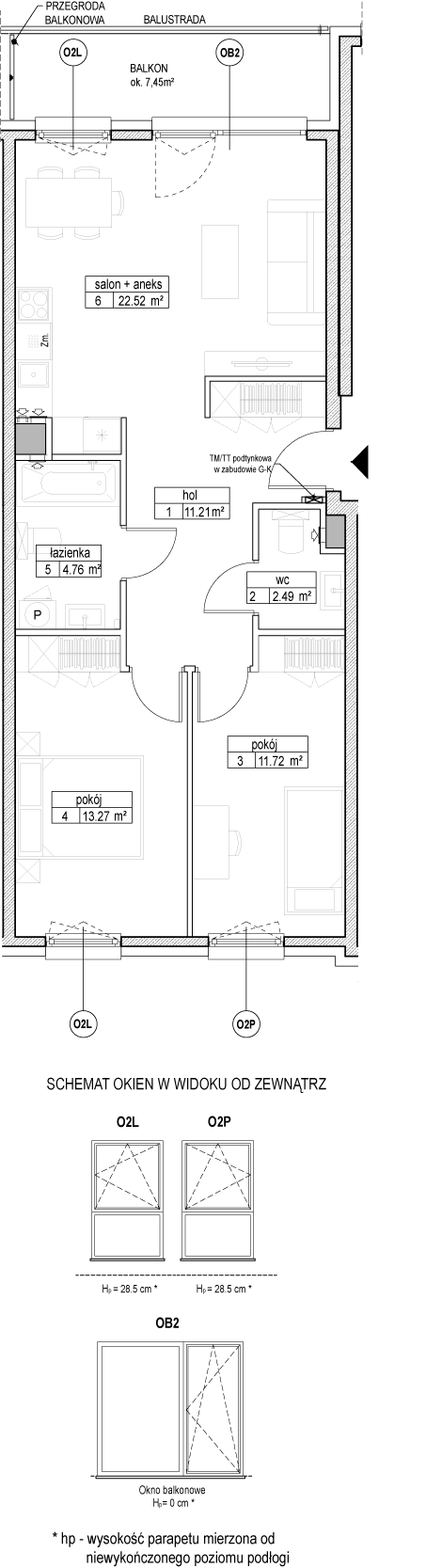 Plan 3 pok. 66m²