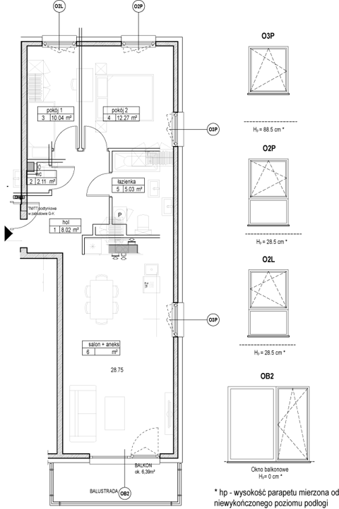 Plan 3 pok. 66m²