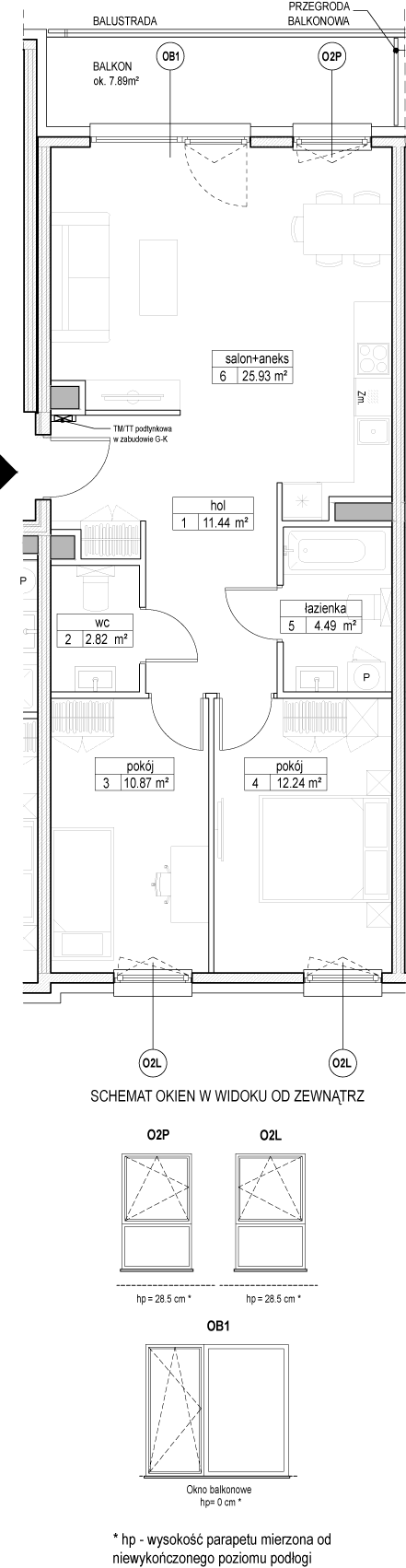Plan 3 pok. 68m²