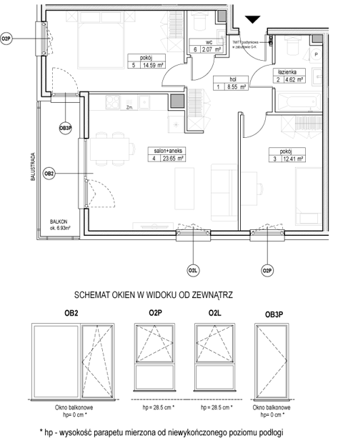 Plan 3 pok. 66m²