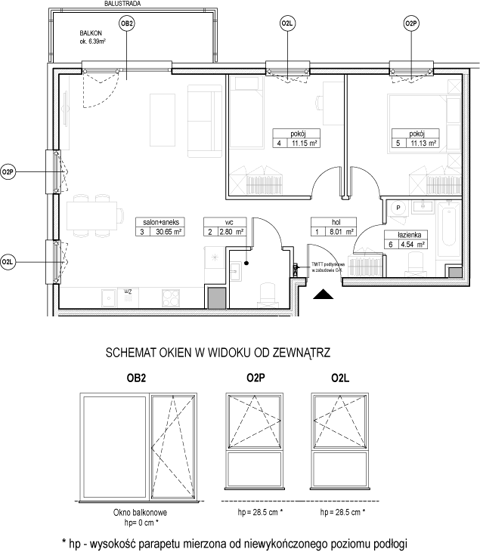 Plan 3 pok. 68m²