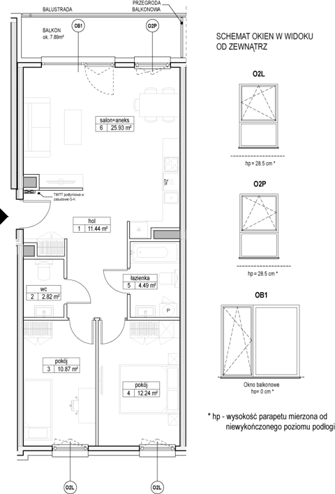 Plan 3 pok. 68m²