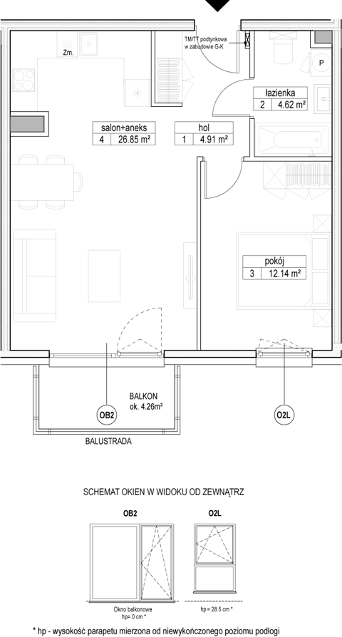 Plan 2 pok. 49m²