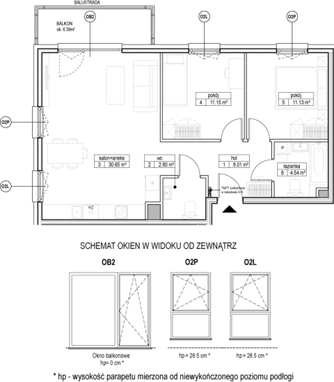 Plan 3 pok. 68m²