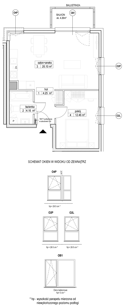 Plan 2 pok. 47m²