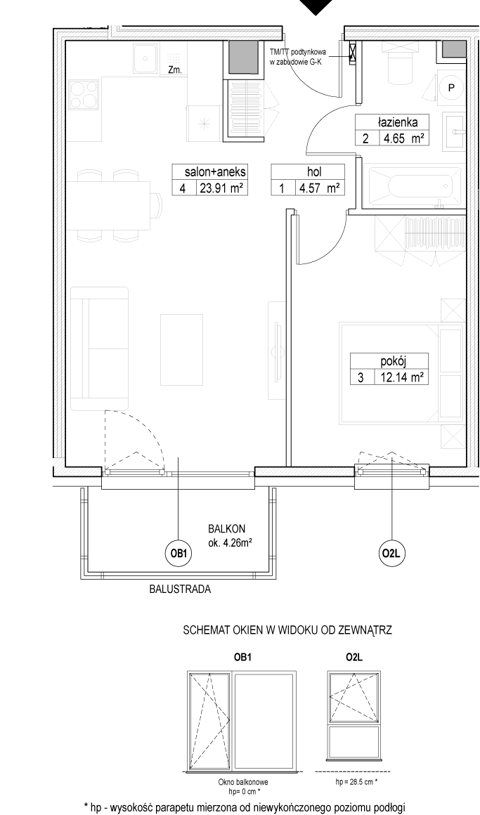 Plan 2 pok. 45m²