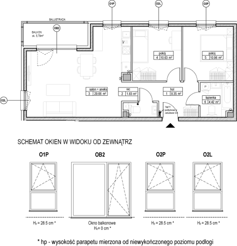 Plan 3 pok. 66m²