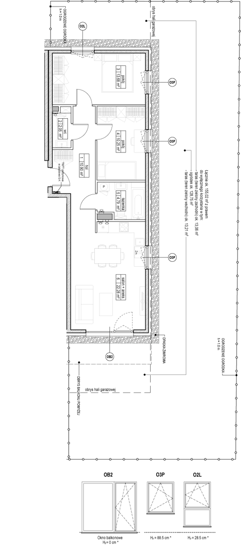 Plan 3 pok. 64m²