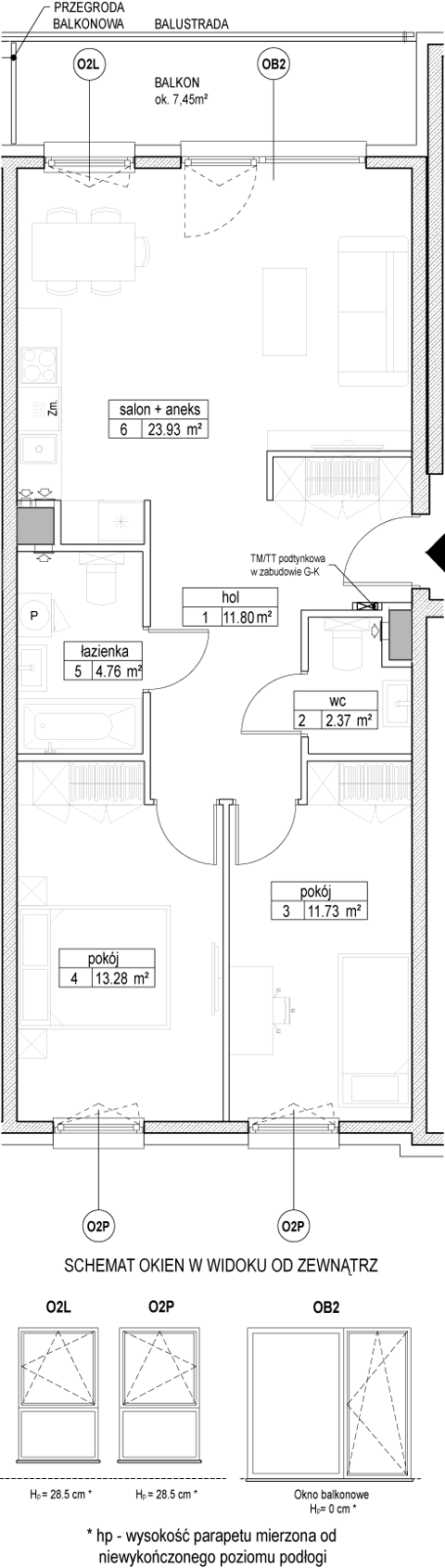 Plan 3 pok. 68m²