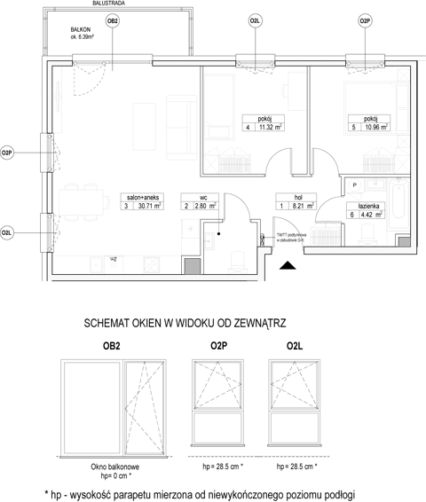 Plan 3 pok. 68m²
