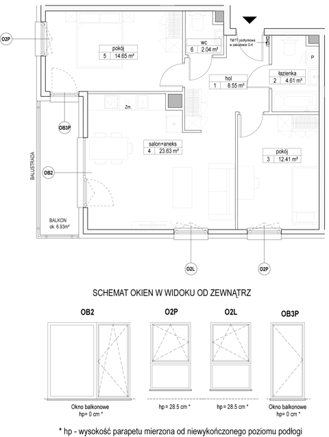 Plan 3 pok. 66m²