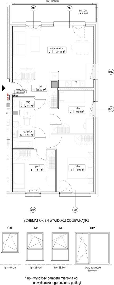 Plan 4 pok. 82m²